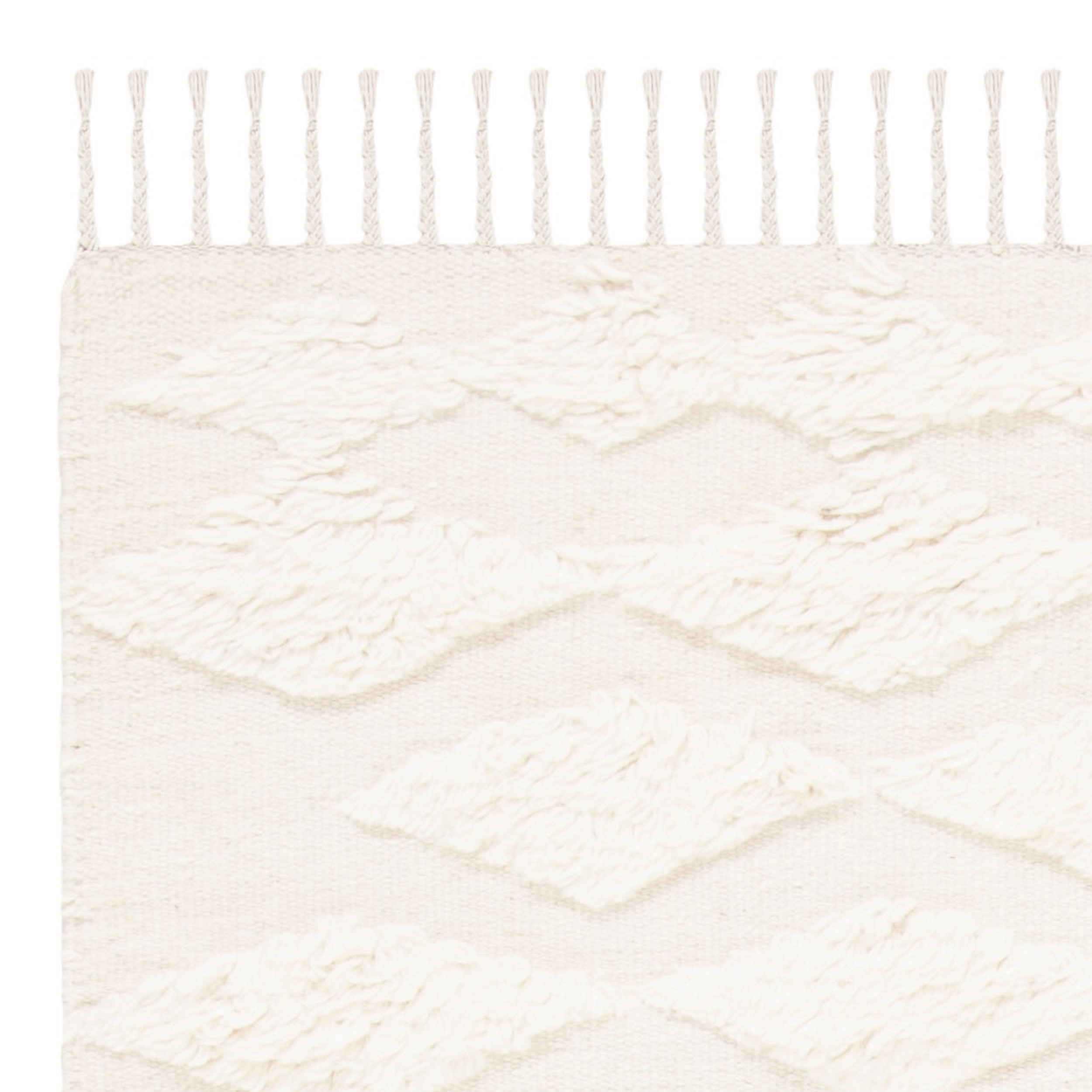 SAFAVIEH Casablanca Winona Solid Wool Area Rug, Ivory, 8' x 10'