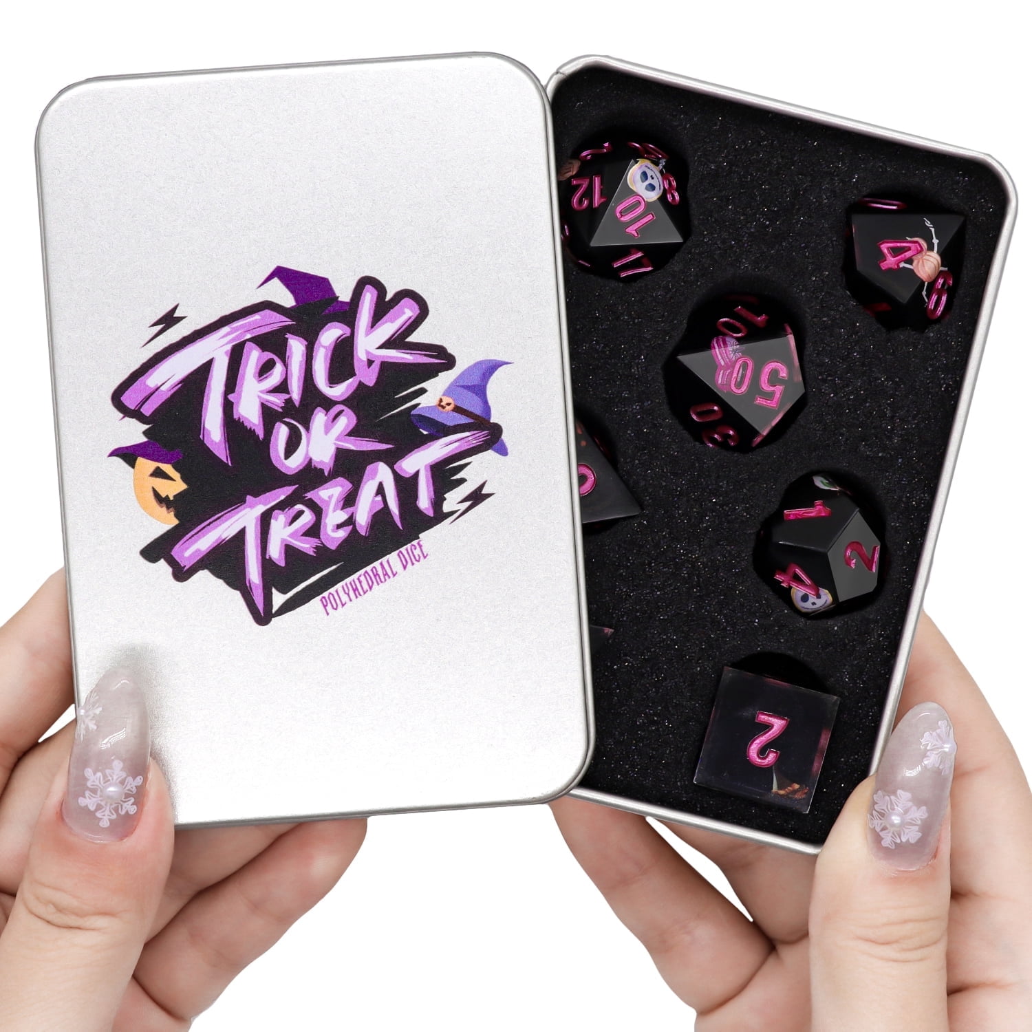 SWAJUJA Dark Fantasy Polyhedral DND Dice Set, 7 Pieces