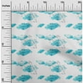 thumbnail image 1 of oneOone Cotton Jersey Turquoise Blue Fabric Geometric & Mandala Watercolor Sewing Fabric By The Yard Printed Diy Clothing Sewing Supplies 58 Inch Wide, 1 of 4