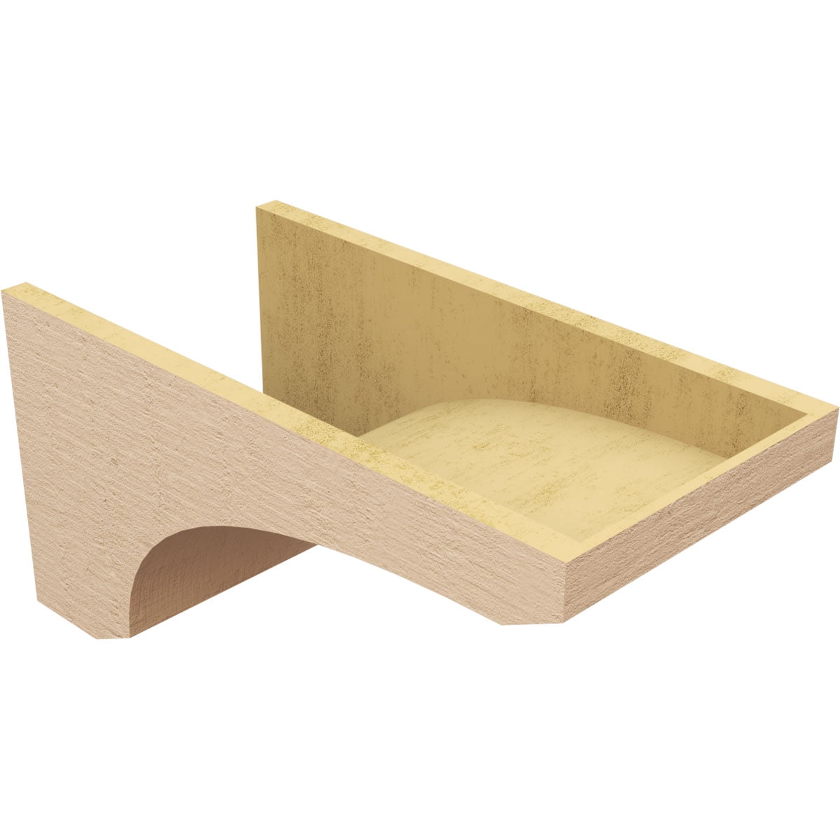 12"W x 24"D x 12"H Wide Legacy Rough Cedar Woodgrain TimberThane Corbel, Primed Tan