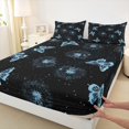 thumbnail image 3 of Manfei Dreamy Butterfly Child Bed Sheets, Blue Dandelion King Sheets, Mystic Starry Sky Sheet Set, Lightweight Room Decor, 4-Piece, 3 of 7