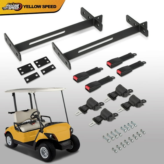 4 Retractable Golf Cart Seat Belts And Bracket Kit Fit For Ezgo Yamaha Club Car