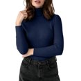 thumbnail image 2 of Xdegoge Turtleneck Tops for Women Long Sleeve Ribbed Knit Slim Fit Casual Basic Mock Neck Clothes Fall Winter Warm Comfy Layering Stretch Soft Sweaters, 2 of 9