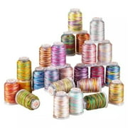 EOEMY One Spool Variegated Polyester Sewing Embroidery Thread String 210D/6-12#