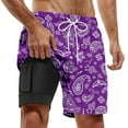 thumbnail image 1 of Mens Swim Trunks With Compression Liner 2 In 1 Swimming Shorts Summer Shorts Printed Double Inner Layer Beach Pants With Pocket Quick Dry Bathing Suits, 1 of 4