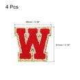 thumbnail image 2 of Uxcell 4Pcs Chenille Letter Patches Iron on Letter Patches Red W Alphabet Decorative Repair Embroidered Patches, 2 of 6