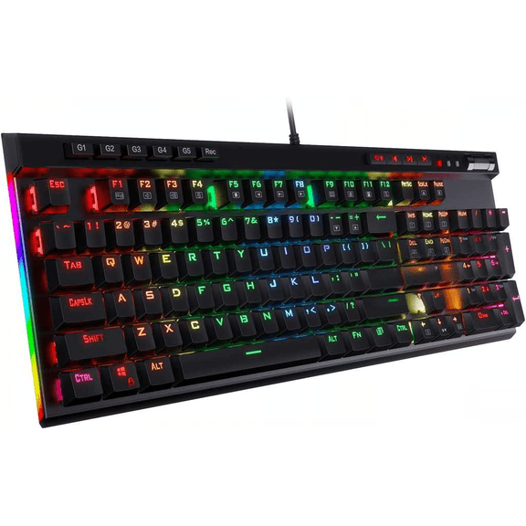 RGB LED Backlit Mechanical Gaming Keyboard with Macro Keys and Media Controls Hot-Swappable Blue Switches K580 Wired