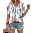 thumbnail image 5 of Cutuoiiu Women's V-neck Short Sleeve Shirts Versatile for Daily Wear Gifts, 5 of 6