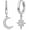 04-star moon silver, variant on YAYAJAJU Dangle Hoop Earrings for Women, Spike Star Moon Pearl Sun Flower Heart Cross Chain Gold Huggie Tiny Drop Dangling Earrings, 925 Sterling Silver Hypoallergenic Fashion Jewelry Gift