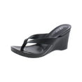 thumbnail image 4 of Style & Co. Womens Chicklet Faux Leather Thong Wedge Sandals, 4 of 5