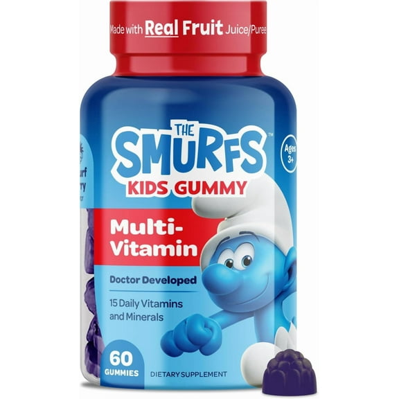 The Smurfs Multivitamin Gummies for Kids with 15 Vitamins & Minerals, 60 Count
