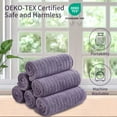 thumbnail image 5 of Jessy Home 6 Pack Dark Purple Stripe Washcloths for Bathroom 13x13 Inch Ultra Soft Hand Face Towels, 5 of 9