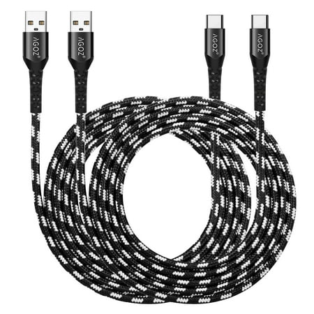 AGOZ 2 Pack 10ft Type C USB Fast Charger Cable for Consumer Cellular ZMax, Verve Connect, ZTE ZMAX One, Grand X MAX 2, Blade A3 Prime, Gabb Z2, Axon M,Blade Max View, Visible R2, Blade Max 2s,ZMAX PRO