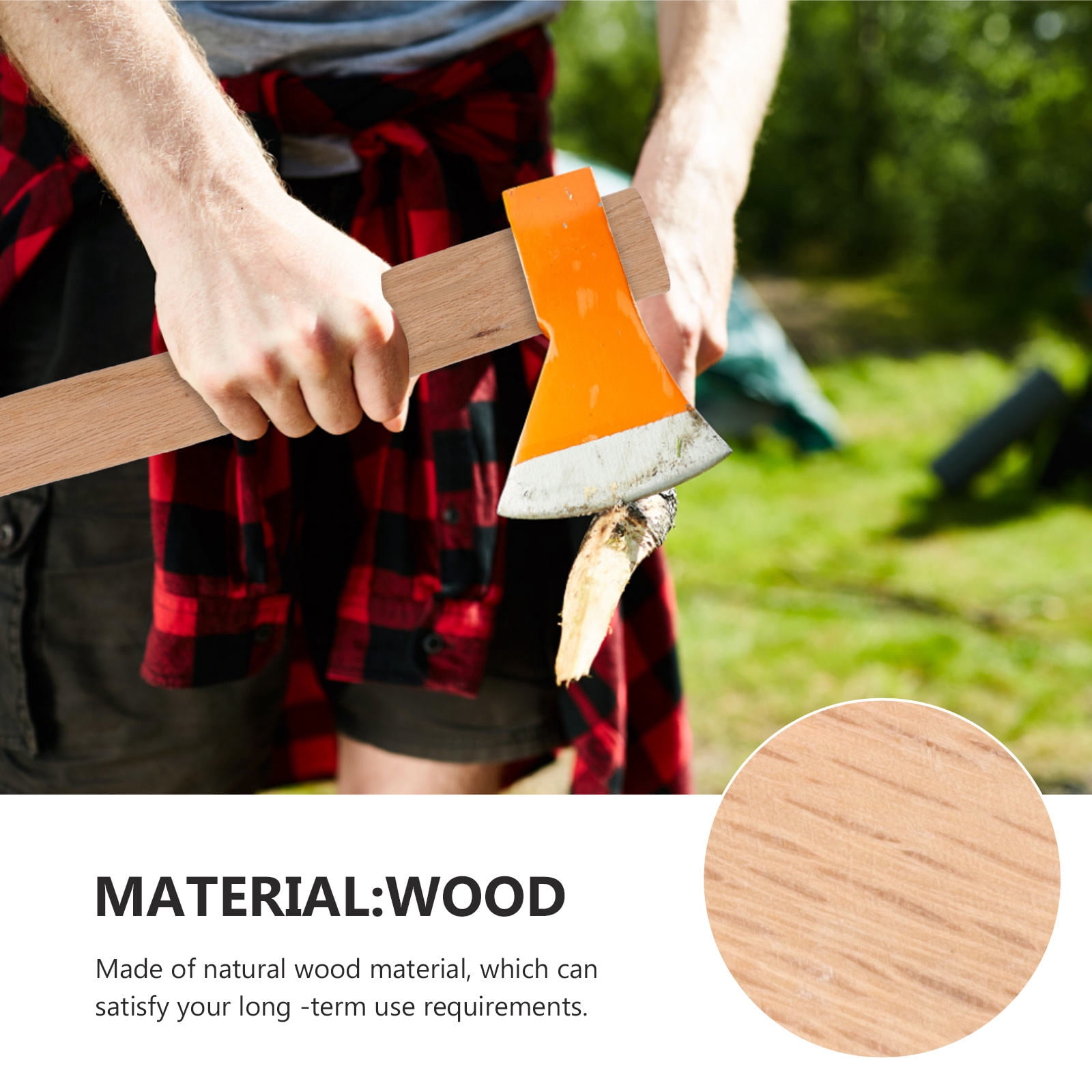 Mobestech Wood Hatchet Handle Ergonomic Comfort 2Pcs 15.72Inch