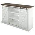 thumbnail image 4 of Twin Star Home TV Stand for TVs up to 60 in. with Sliding Barn Doors White/Saw Cut Espresso, 4 of 9