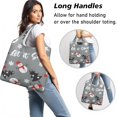 thumbnail image 2 of 5 Pack Foldable Shopping Bag,Gray Christmas Snowman Pattern Reusable Grocery Bags with Pockets,Large Reusable Tote Bags with Handles Waterproof & Lightweight, 2 of 6
