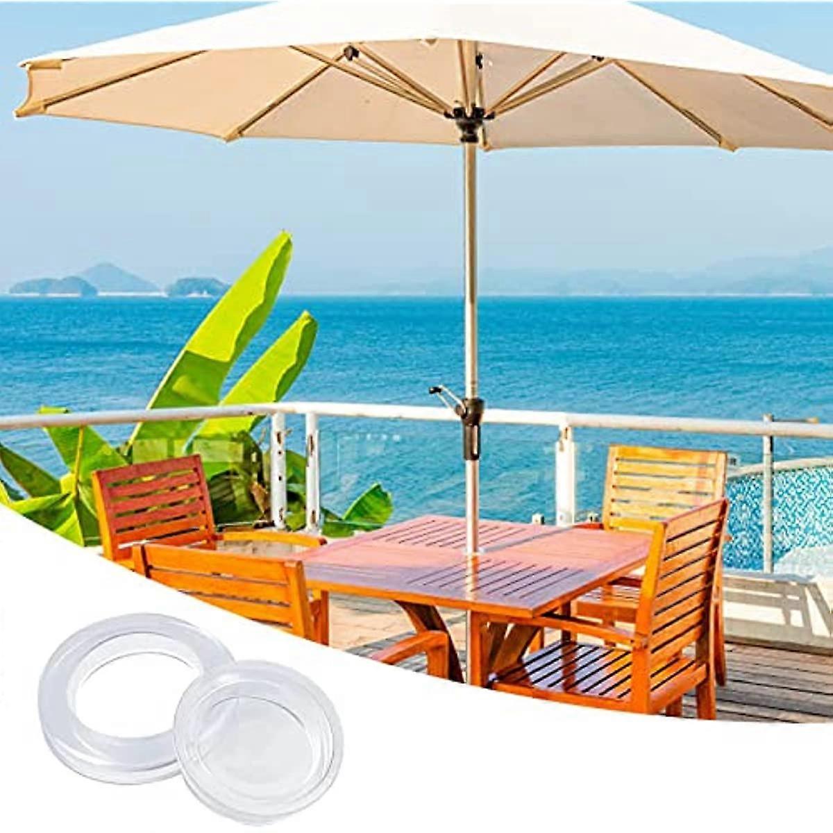 Anneau De Fixation Pour Parasol De Table De Patio - Bouchon Et Cache-trou Pour Terrasse Jardin, Réduction Du Balancement, PVC Noir