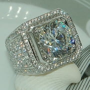 Fashion Men's Full Diamond Micro-inlaid Zircon Finger Ring