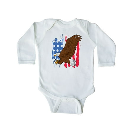 

Inktastic Eagle with American Flag Gift Baby Boy or Baby Girl Long Sleeve Bodysuit