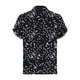 thumbnail image 4 of Camisas de Manga Larga para las Mujeres Verano Casual Floral Estampado Manga Corta Medio Botón V Cuello Blusa, 4 of 5