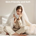 thumbnail image 4 of Faux Fur Throw, Reversible Faux Fur Blanket For Comfort, Fluffy Cream Throw, 4 of 8