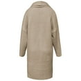 thumbnail image 4 of Arlun Elegant Long Cardigan Sweaters for Women European Style Open Front Oversized Slouchy Knit Fall Trendy Cardigans Coat Solid Color Lapel Long Sleeve Loose Outwear 2025 Beige XXL, 4 of 7