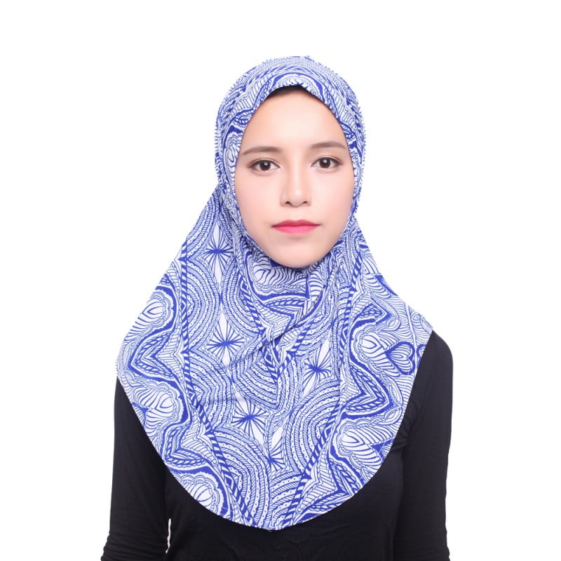 Muslim Amira Beaded Hijab Scarf Islamic Instant Headwear Wrap Shawl Women Shayla 