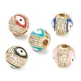 thumbnail image 2 of U8MO 10pcs 8mm Round with Evil Eye Brass Cubic Zirconia Beads Charms with Enamel-Random Mixed, 2 of 3