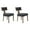 Linen-Charcoal-Natural Legs, variant on Guyou Mid Century Modern Dining Chairs Set of 2, Farmhouse PU Upholstered Metal Nailhead Trim Kitchen Chairs with Curved Backrest and Hardwood Legs, Brown