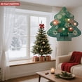 thumbnail image 3 of Stylish Metal Hanging Christmas Tree Wind Spinner - Festive Green with White & Orange Star Patterns Modern Garden Decor for Yard, 3 of 7