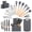 Gray, variant on HEESEM 20 Pcs Silicone Stainless Steel Cooking Utensils Set -Multifunctional Kitchen Utensil Set - Black