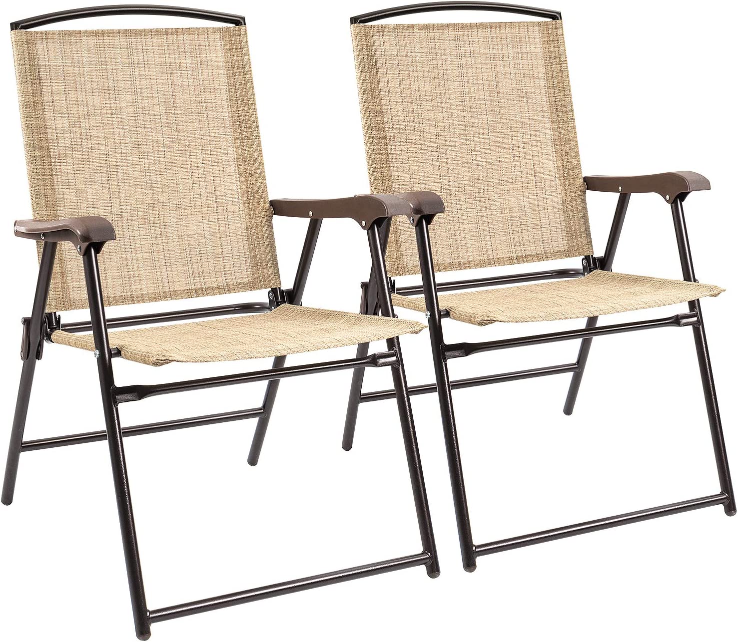 Folding Sling Chairs Set, Portable Patio Chairs Foldable Outside Chairs
