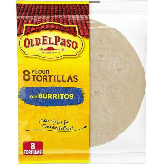 Old El Paso Flour Tortillas for Burritos, Meal Prep, 8 Ct, 11 oz
