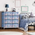 thumbnail image 3 of Sorbus Dresser with 8 Drawers - Furniture Storage Chest Tower Unit for Bedroom, Hallway, Closet, Office Organization - Steel Frame, Wood Top, Easy Pull Fabric Bins (8-Drawer, Blue), 3 of 8