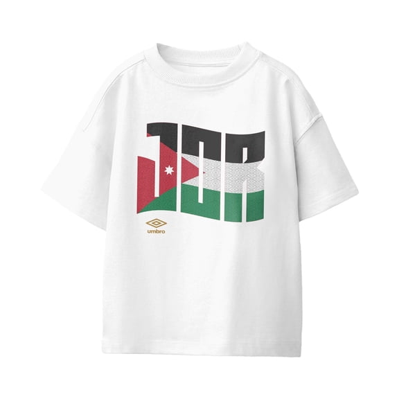 Umbro Kids Jordan Wavy Logo T Shirt (White, XS-XL)