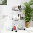 thumbnail image 5 of LLMRR 3-Tier Acrylic Gray Rolling Utility Cart Storage Organizer, 5 of 6