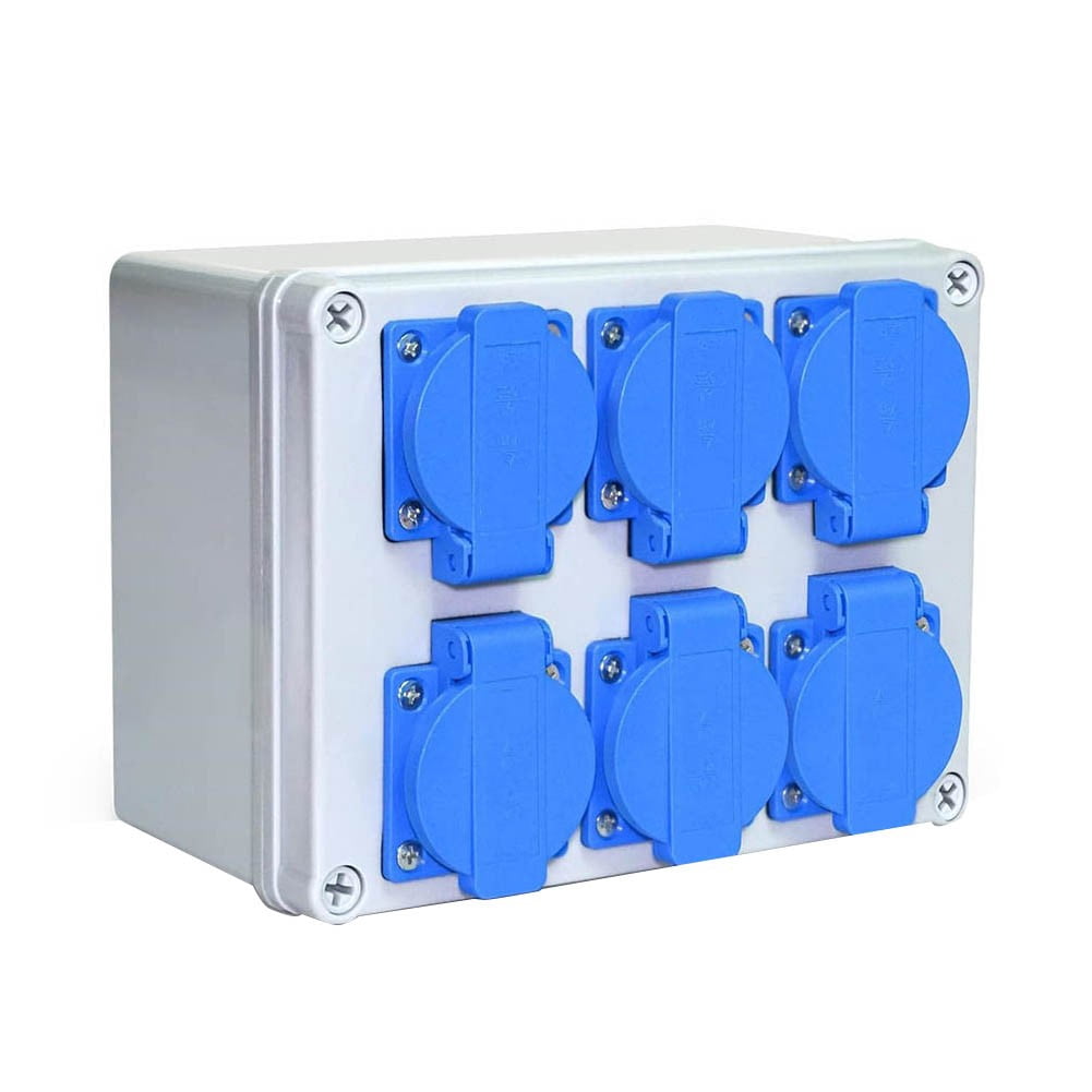 Clupup Household Outdoor Waterproof 220-250V 16A Distributor Socket Box Wall Mounted Home Electric Car Charging Sockets Box