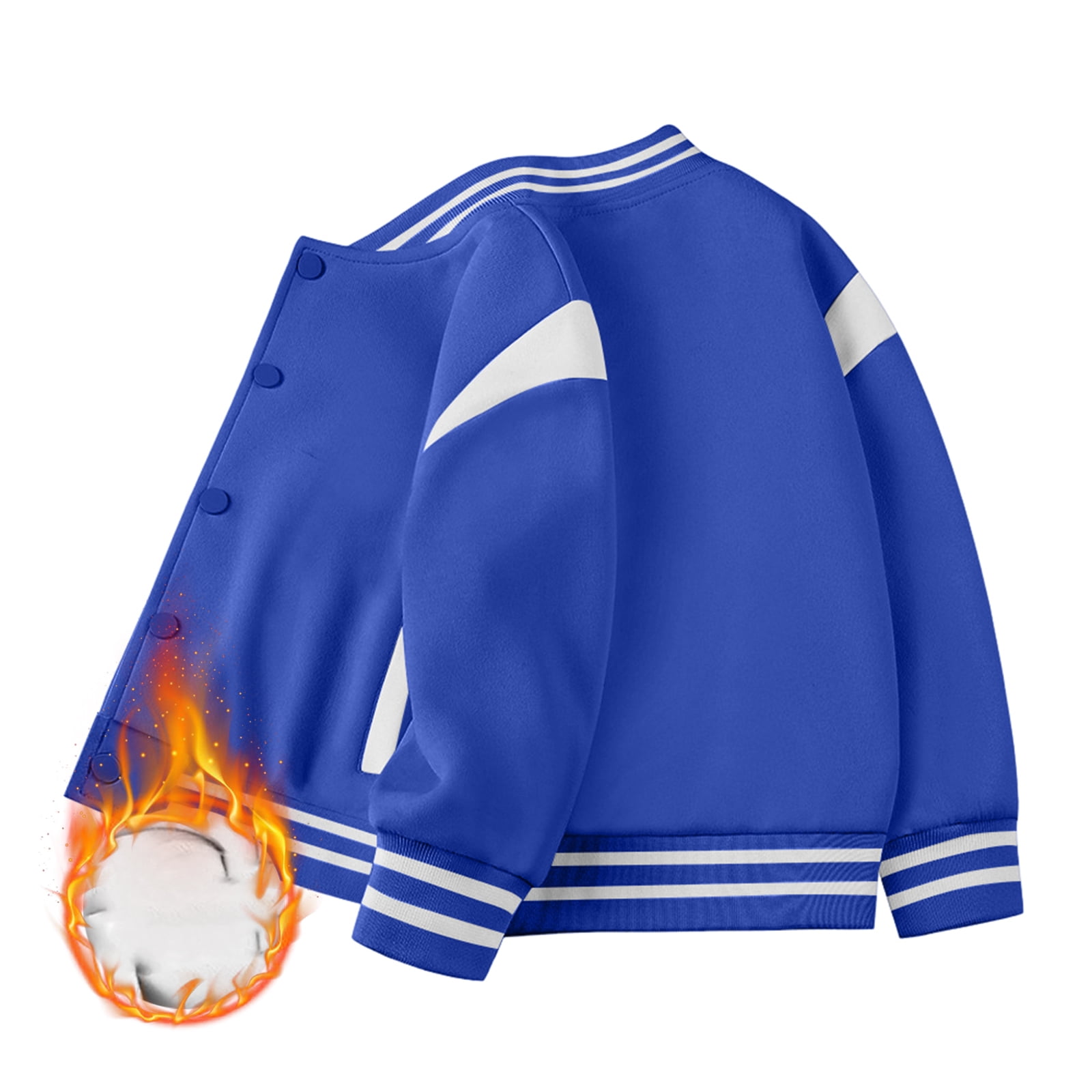 Karoyedx Boys Fall Jacket Kids Baseball Jackets Casual Varsity Jacket School Bomber Jackets Blue Size,13-15 Years