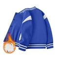 thumbnail image 2 of Karoyedx Kids Varsity Jackets Boys Kids Varsity Jacket Toddler Boys Baseball Jacket Outfit Blue Size,4-5 Years, 2 of 4