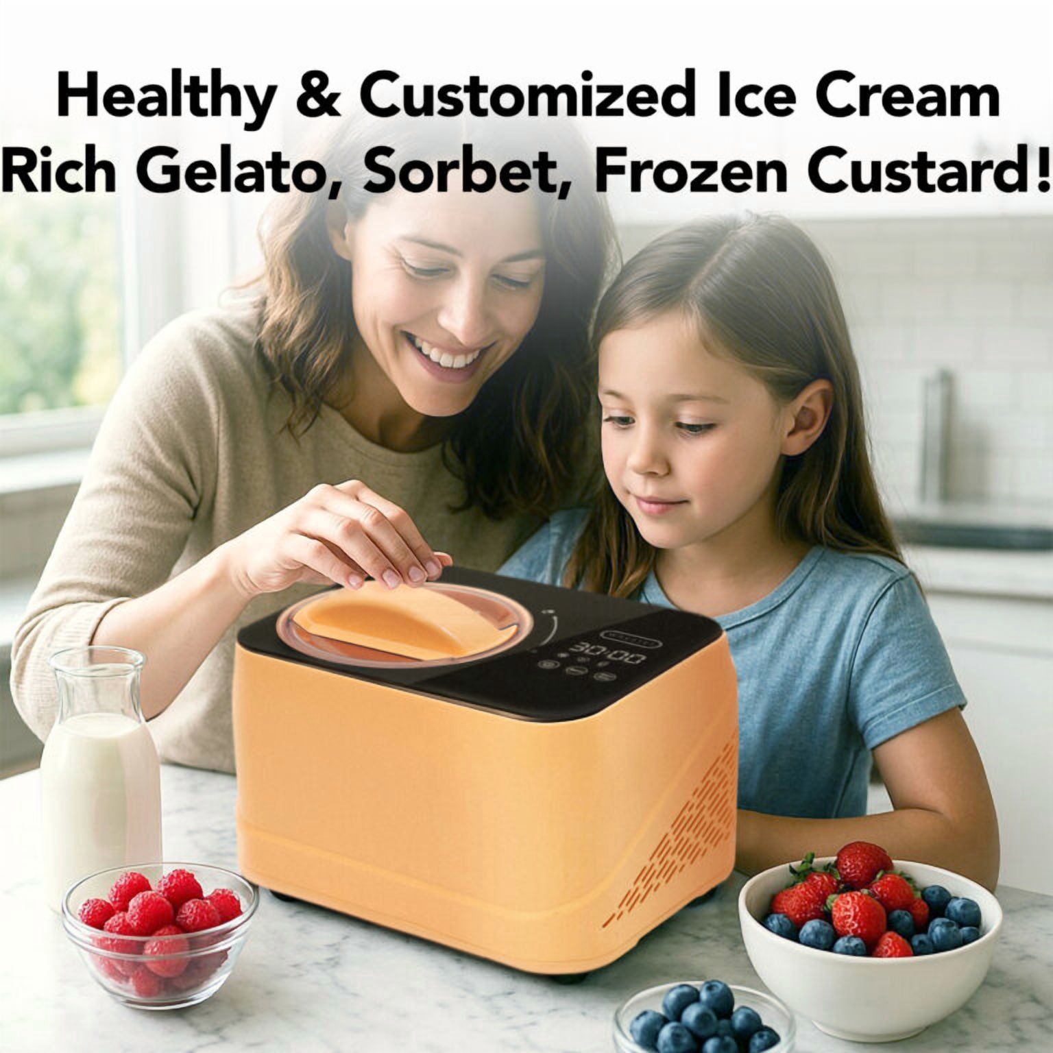 Whynter 0.8 Quart Compact Automatic Ice Cream Maker with Stainless Steel Bowl, Honey Peach ICM-080-HP