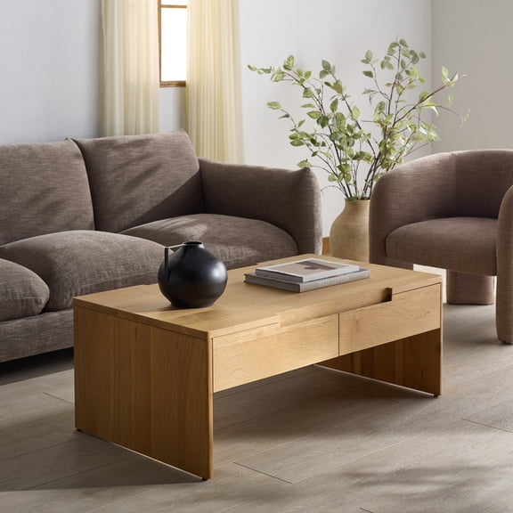 Safavieh Couture Riverside Wood Modern Coffee Table, Natural Oak