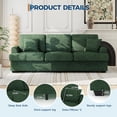 thumbnail image 6 of Comfy 86" Deep Seat Sofa, Modern Upholstered Couch with 2 Throw Pillows & Removable Covers, Versatile Sofa for Small Spaces & Living Room, 6 of 8