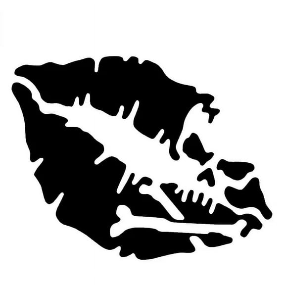 Sexy Lip Sticker for Car Waterproof Decal, Large Lip with Skull Transparent Vinyl Decal , Window Bumper Side Trunk, 6 x 6 Inch (Black)