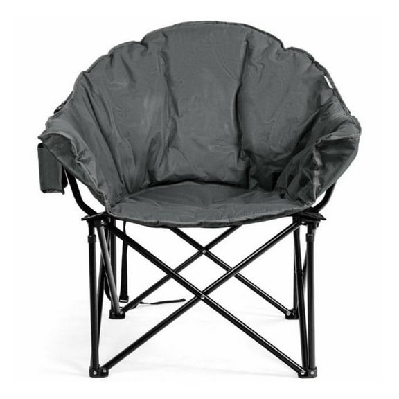 Folding Camping Chair Padded Moon Chair with Carry Bag - Oxford Fabric, 300lbs Capacity, Portable Outdoor Chair for Picnic, Fishing, Lawn