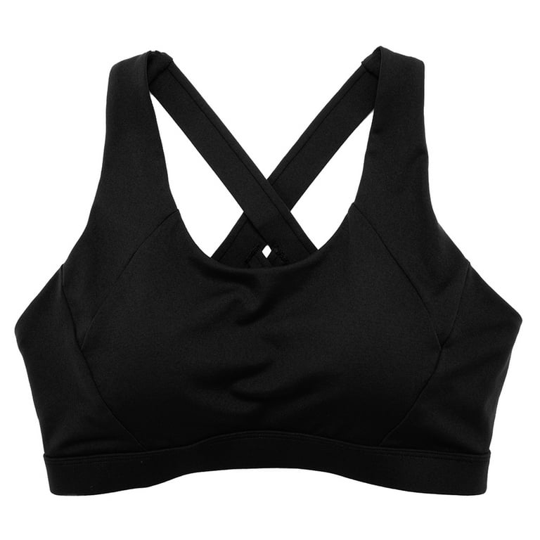 WBQ Sports Bra For Women, Criss-Cross Back Padded Strappy Sports Bras Fitness Yoga Bra With Removable Cups