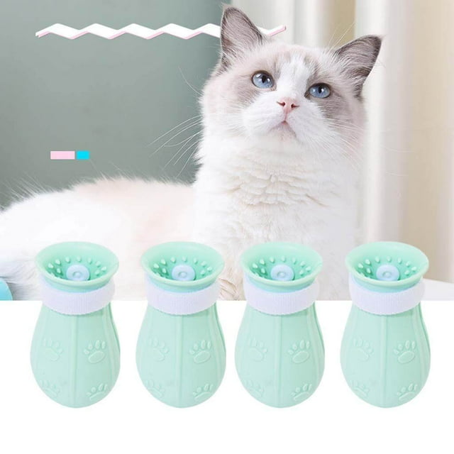 Dalazy 4 Pcs Protecteur de Griffe de Chat Anti-Peluches Anti-Rayures Ajustable Vert