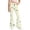 Beige-A, variant on Girls Star Print Flare Pants Button Zipper Bootcut Trousers with Pockets White-A