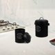 thumbnail image 2 of Latas de almacenamiento de verduras con tapa, juego de 2 frascos de metal para cebolla, ajo, patatas, botes de cocina, recipientes para verduras con orificios de ventilación, color negro, 2 of 7
