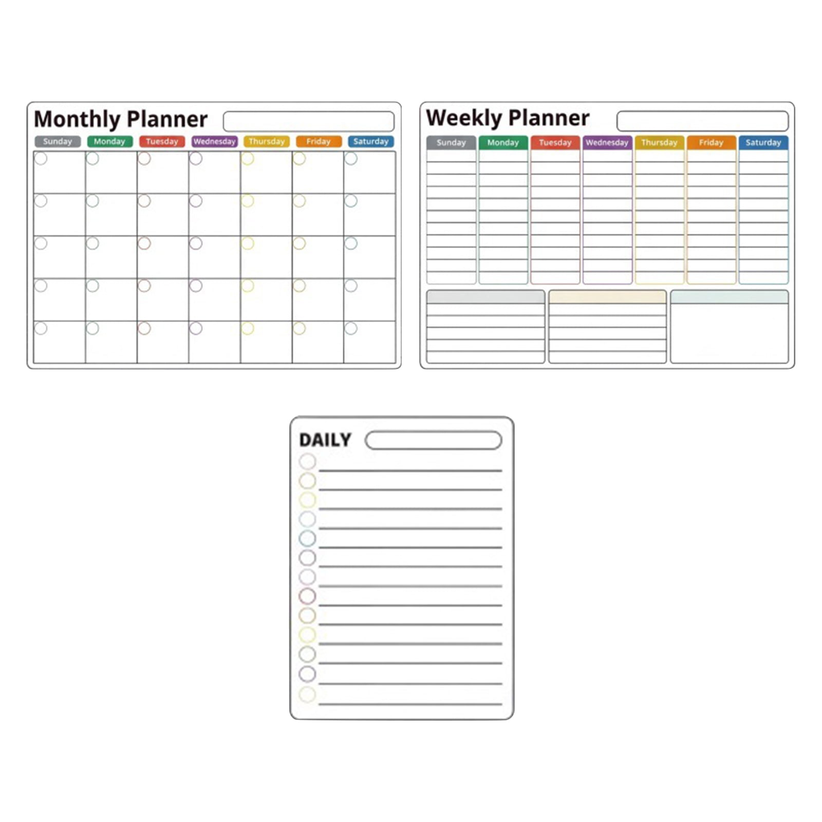 Magnetic Weekly Planner for Fridge, 2025-2026 Planner Weekly and Monthly, 3 Pc Pack, Multitone, Refrigerator Organization, Dry Erase Markers