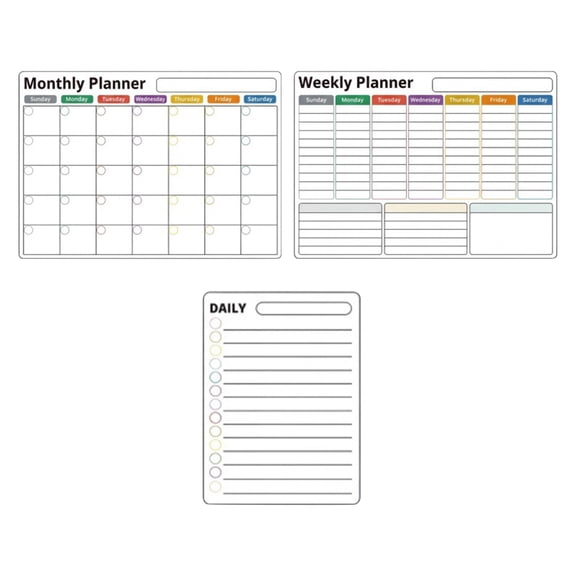 Milikeke Magnetic Calendar Planner, Reusable Fridge Whiteboard Set, Monthly Weekly Daily Schedule, Dry Erase Refrigerator Planner, Home Organization Kit